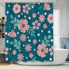 Blue Shower Curtain With Flower Print Perfect For Bathroom Decor 3D Printed Waterproof Fabric Various Sizes Available On