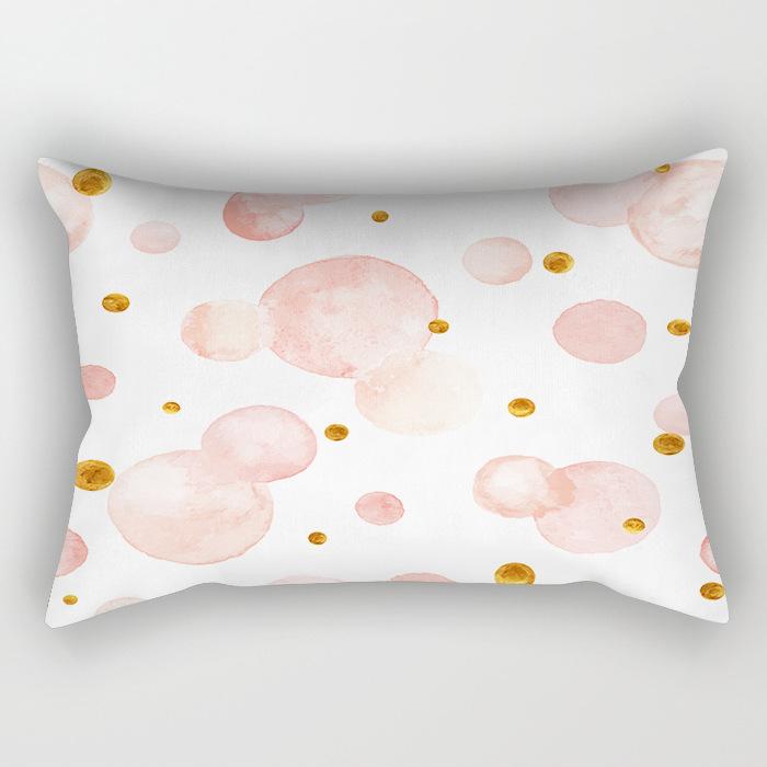 Ins Pink Geometric Waist Pillow Case Car Sofa Pillow Cushion Cover Pillow Case Pillow Case Pillow Case