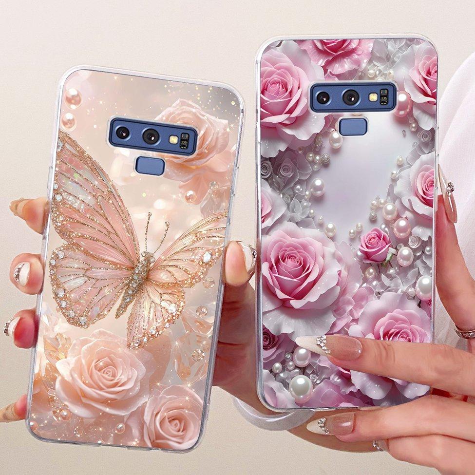 Transparent Cover For Samsung Note9 Case Cute Fashion Butterfly Funny Painted Casing For Samsung Galaxy Note9 SM-N960F SM-N9600