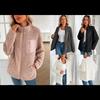 Fall Winter Women's Sherpa Fleece Jacket, Loose Patchwork Casual Versatile Lambswool Coat, European American Style Outerwear for Women