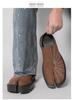 Men's Retro Split-Toe Leather Loafers & Mules - Large Size Slip-On Half Slippers