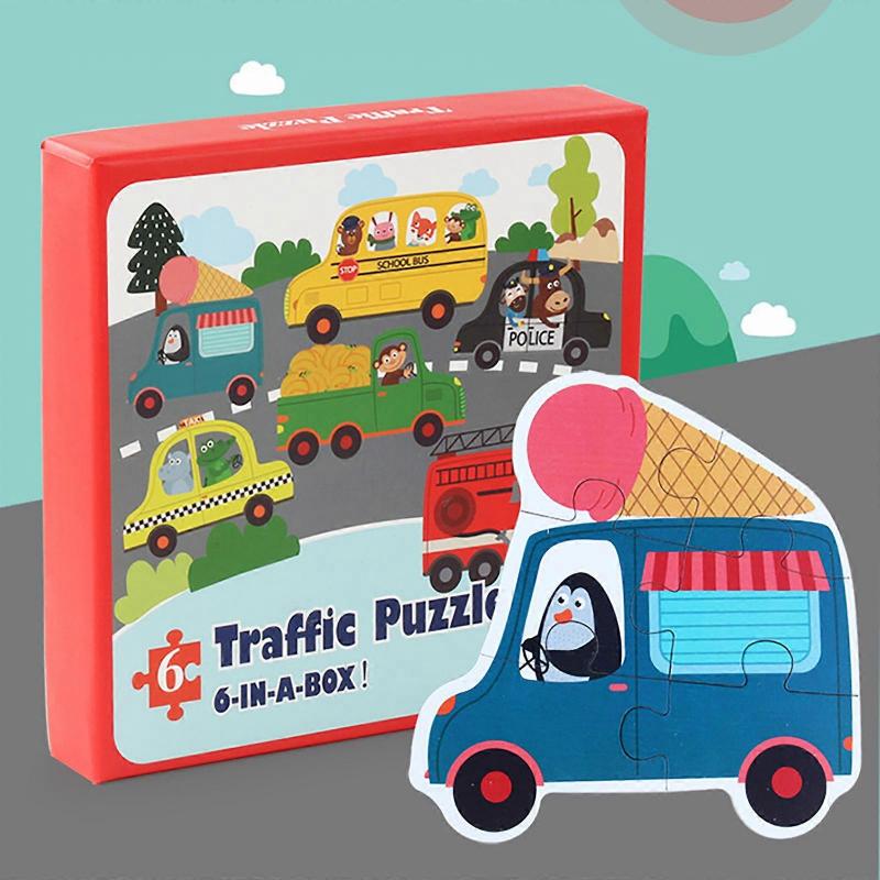 Number Blocks 6-in-1 Children's Puzzle Transportation Puzzle