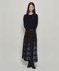 Hombadittingjeu Hbt Check Pattern Flare Skirt (Brown-Blue)