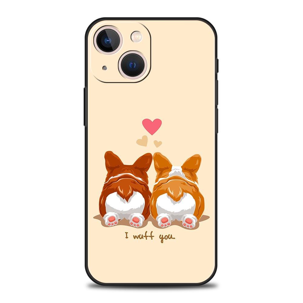 Cute Corgi Dog Phone Case Cover for iPhone 17 16 15 14 13 12 Pro Max 11 Pro Max 17 AIR Plus Shockproof Soft TPU Shell Fundas Bag