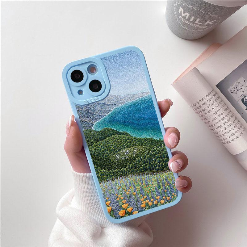 Field Flower Jungle Fresh Scenery Phone Case For iphone 14 11 12 13 Pro Max 7 8 Plus SE 2020 X XR XS Soft Silicone Cover Fundas
