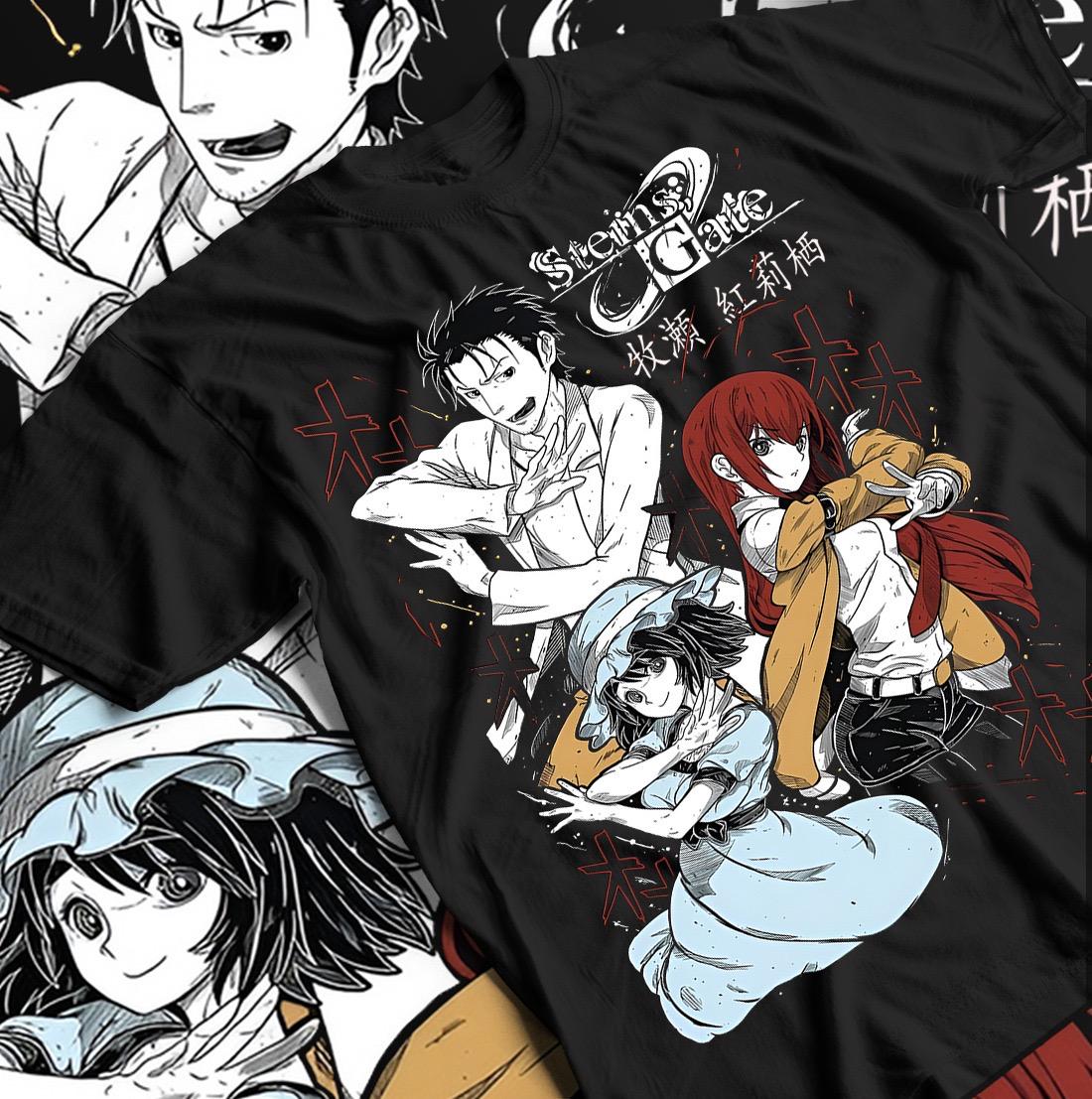 

Steins Gate Tshirt Kurisu Makise Anime Tshirt for Men and Women Summer Cotton Loose Fashion Round Neck Short Sleeve Top 4XL