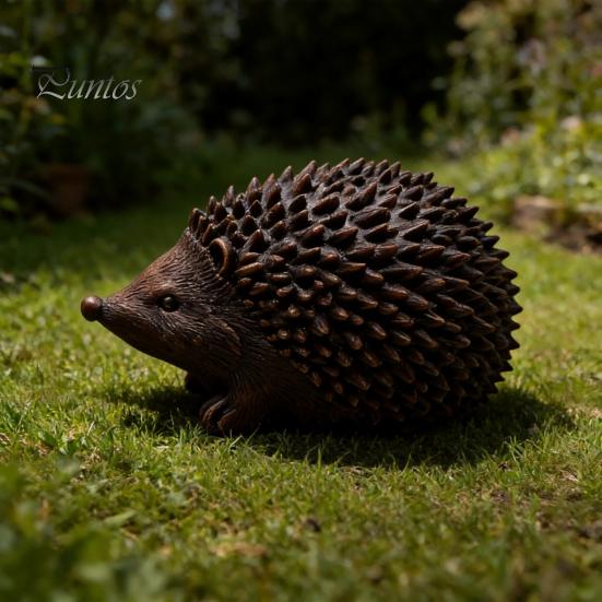 Cute Hedgehog Ornament for Patio Resin Statue Storage Ornament, Waterproof Box Keys Garden, Realistic Animal Figurine Indoor Outdoor Landscape