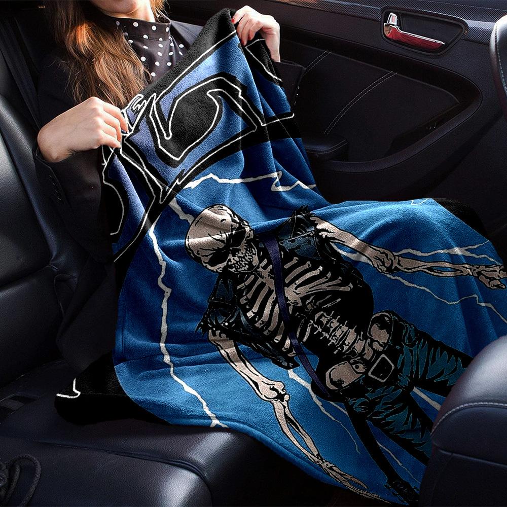 1pc dragon guitarThemed Blanket Soft Flannel All Season Cozy Throw with Bold Graphic Print, Travel, or Holiday Gift for Family & Friends