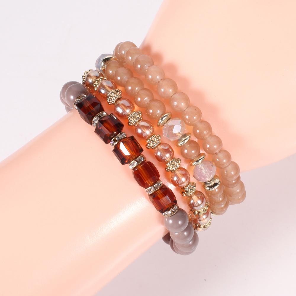 Fashion Crystal Elegant Bracelet Multi-Layer Tassel Colorful Bangle Simple Jewelry for Women Trendy Gift