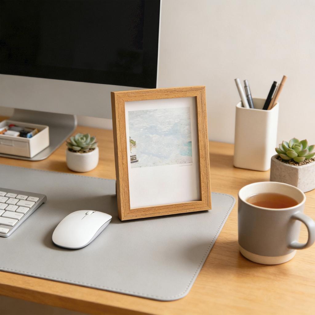 19*26.5cm Wood Photo Frame With Printing And Photo Printing Function; 3D Hollow-out Frame