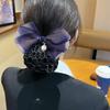 Hotel Attendant Hair Clip Bowknot Bun Snood Spring Clip Bowknot Hairgrips Net Cover  Dance
