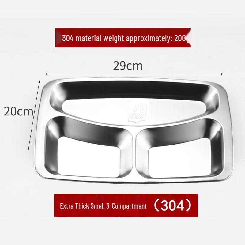 Anmu 304 Stainless Steel 5-Compartment Meal Tray (10-Pack)