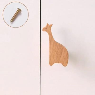 Accessories Nordic Cupboard Wardrobe Pulls Clouds Simple Wardrobe Knob Stars Animal Wooden Hooks Household