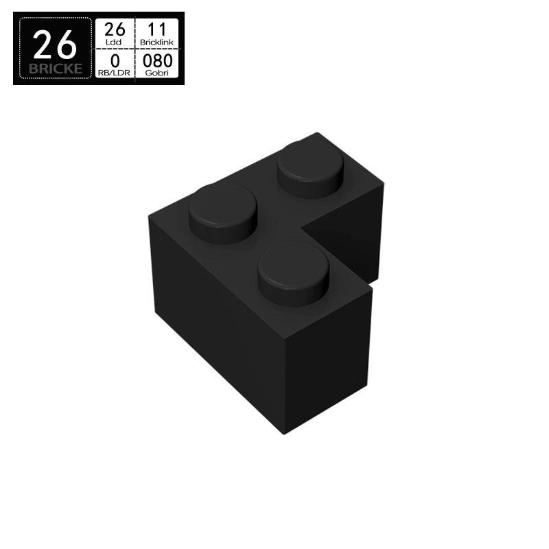 BRICKE 2x2 Right-Angle Brick, Compatible with Lego 2357, MOC Bulk Parts Building Blocks