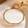 Stainless Steel Twist Wreath Interlocking Bracelet for Women Gold Color Chic Twisted Handmade Chain Bracelets Jewelry Gifts