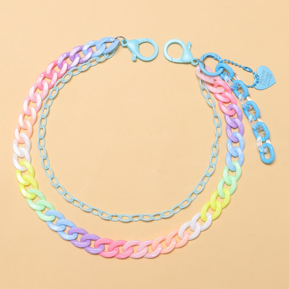 Candy Color Heart Pendant Belt Chain For Men And Women Fashion Accessories