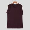 INCERUN Men Sleeveless Solid Color Fitted Ribbed Casual Tank Tops Vest
