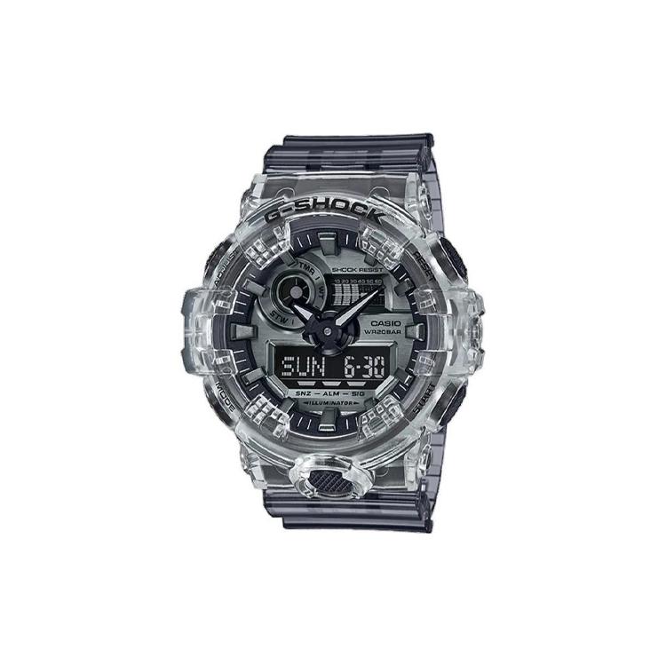 CASIO Unisex Pair Table Series Black Watch GA-700SK-1ADR+GMA-S110SR-7A