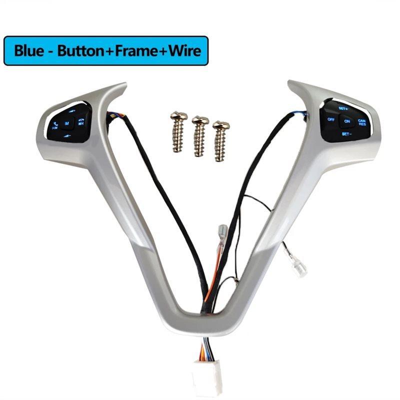 Powerful Cruise Switch Button Blue LED With Steering Wheel Trim Frame Harness For Ford Fiesta MK7 MK8 Escort Ecosport 13-15 Cars