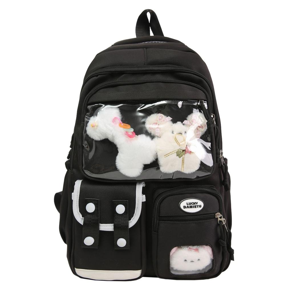 The schoolbag ins is sweet and cute, and the schoolbag for junior high school students has high value and large capacity.