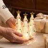 Creative Holiday Present LED Lighted Christmas Tree Tabletop Decoration, Battery Operated Xmas Night Light, Gift for Kids Ornament with Star