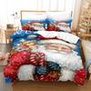 Set copripiumino alla moda 3 pezzi, Set biancheria da letto con stampa di gnomi natalizi a quadri, Copripiumino morbido e confortevole, Per camera da letto, Camera degli ospiti