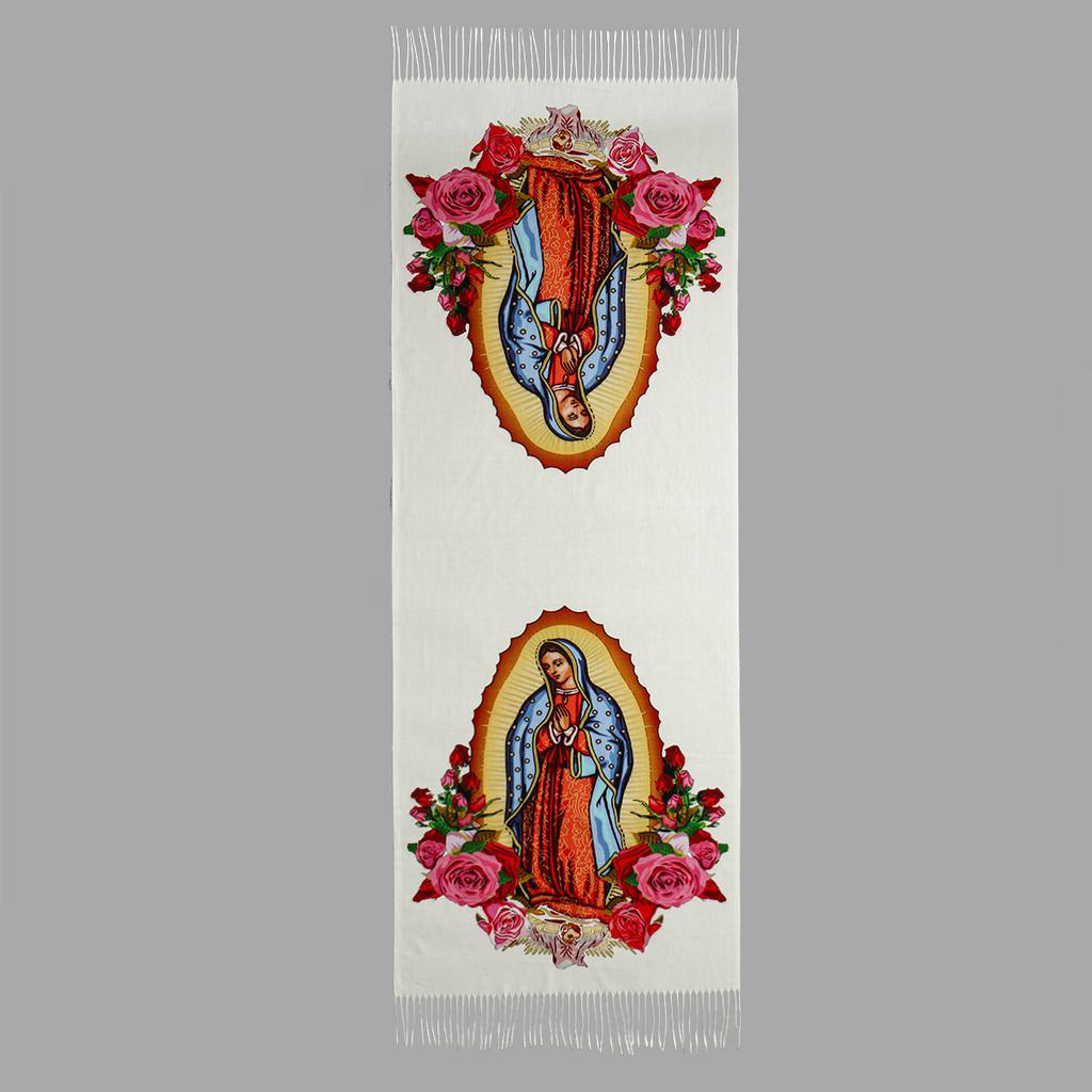Winter Catholic Virgin Mary Tassel Scarf Long Cashmere Shawl Wrap For Women Custom Soft Lady Of Fatima Ladies Scarves 180*70Cm