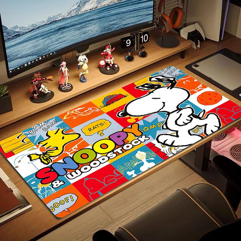 Dog Snoopy Color Mouse Pad Large Gaming Table Cushion Non-slip Laptop Tablet Big Mousepad XXL Mat Mini PC Playmat With Lock edge