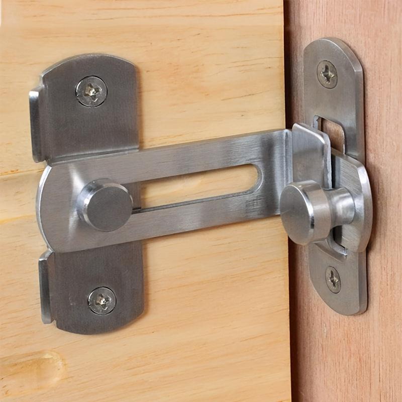 Stainless Steel 90 Degree Door Lock Buckle - Durable Cabinet and Barn Door Shifter Handle for DIY Projects and Home Decoration - Homeowner