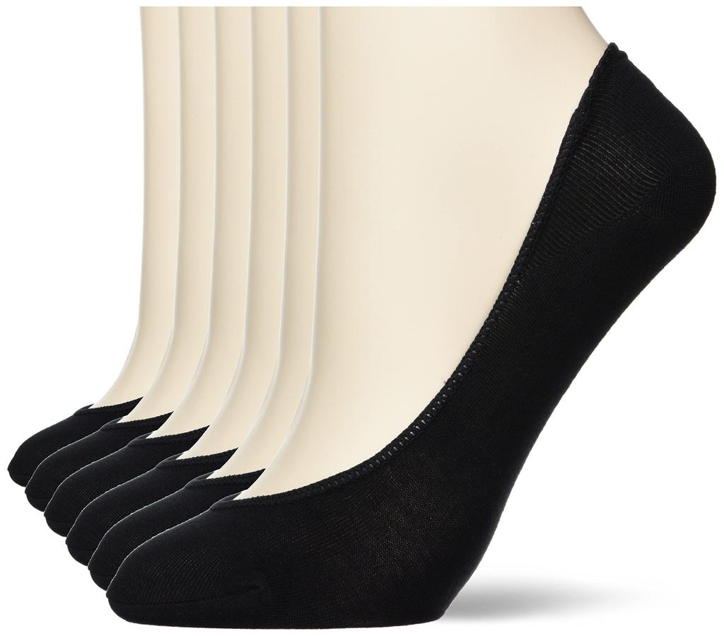 Okamoto Cocopita Non-Slip Foot Covers for Low-Profile Pumps, Cotton Blend, Casual Style, Women's, D440-422, Black, Sizes 23.0cm-25.0cm