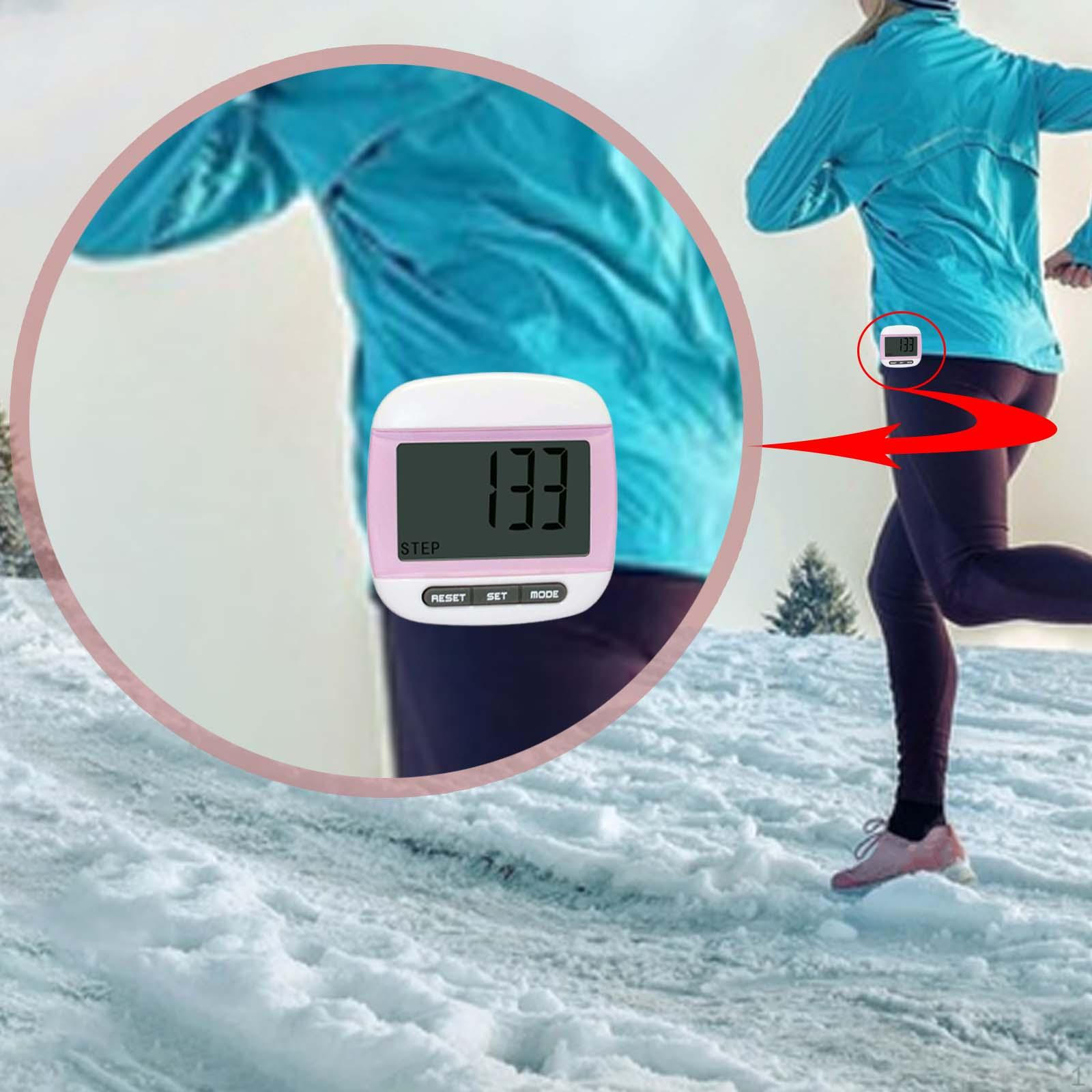 Шагомер для ходьбы Точный счетчик шагов Простой с клипсой Электронный Время тренировки розовый