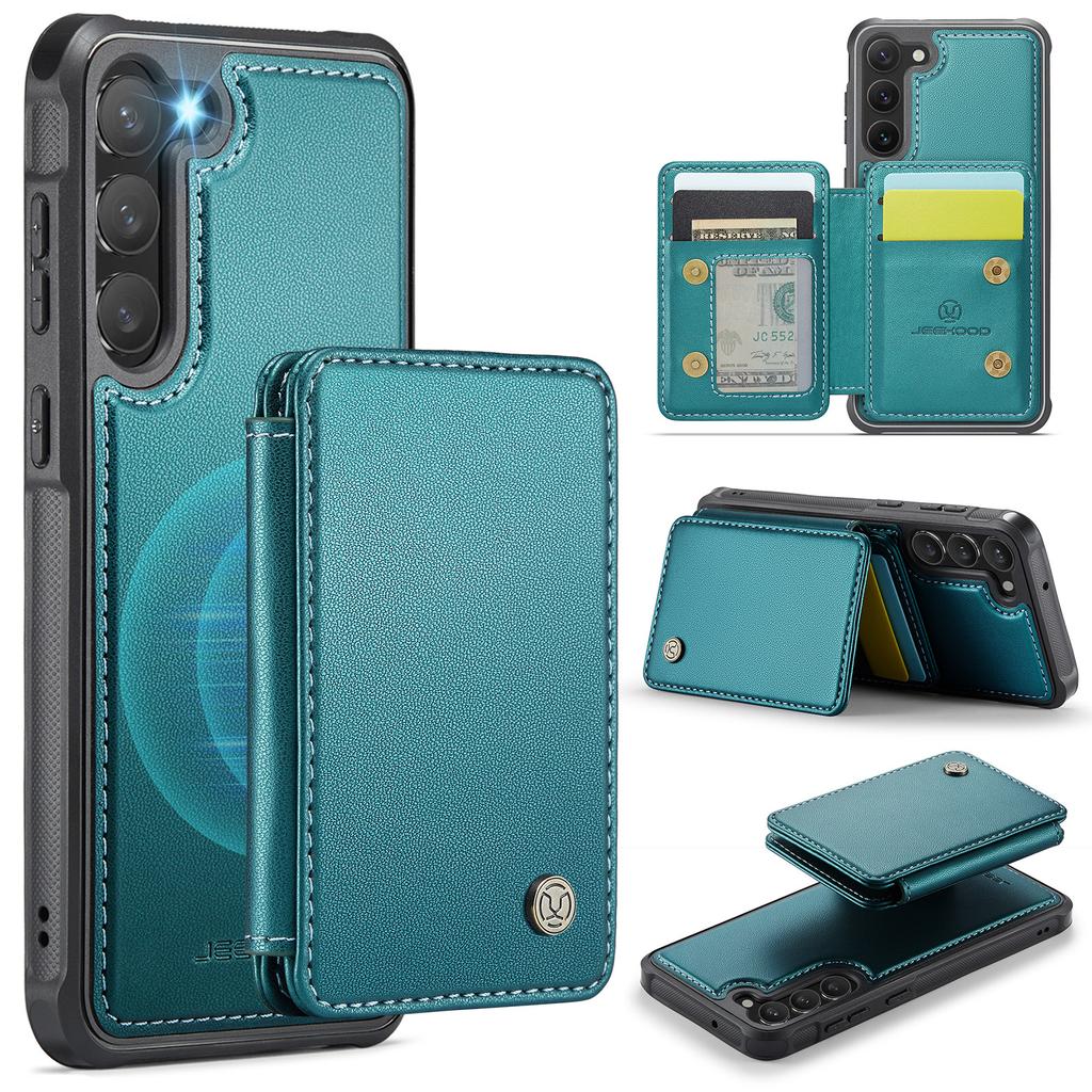 JEEHOOD J05 For Samsung Galaxy S23 Case Leather Mobile Cover with Detachable Magnetic Card Bag