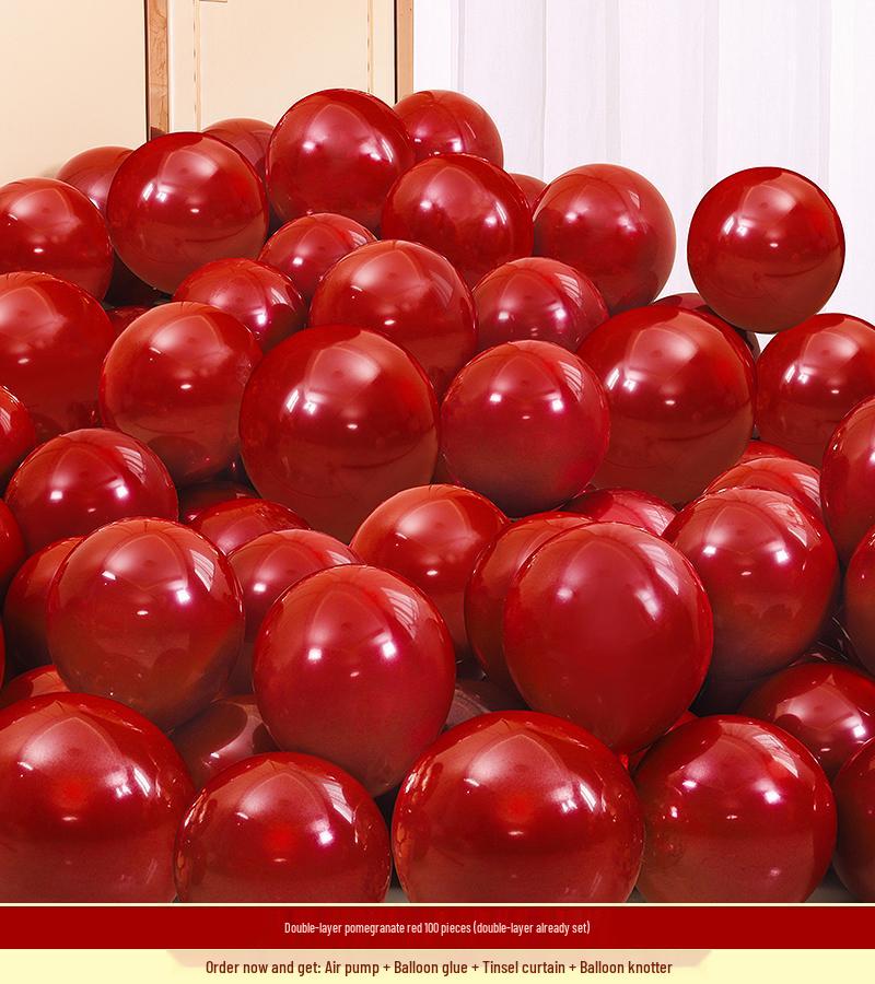 Red Wedding Balloons: Romantic Bedroom & Living Room Decor, Photo Props, Wedding Scene Setup