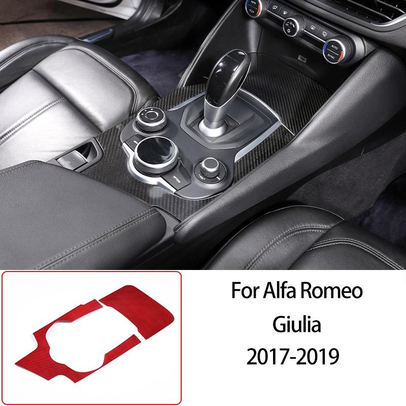 For Alfa Romeo Giulia 2017-2025 Red Real Carbon Fiber Car Interior Trim Sticker Accessories Car Modification