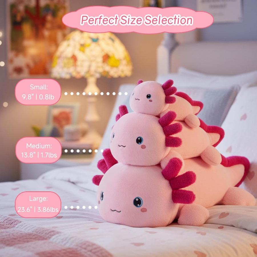 Weighted Stuffed Animal Axolotl Gentle Plush Toy 9.8 Inch 0.8 Lb Adorable Hugging Pillow Designed for Adults Home Decoration Xmas Birthda