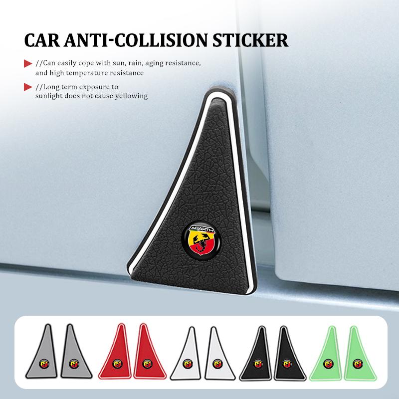 2pcs Car Door Corner Anti-Collision Protector Bumper Sticker For Abarth Freemont Strada 500x Grande Punto Ducato Stilo Palio