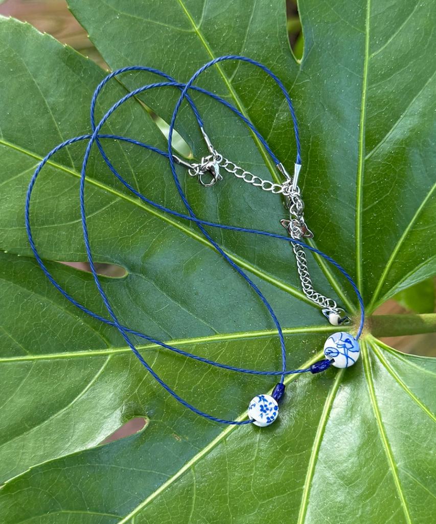 Fantastic Planet Ceramic Blue String Necklace (2Type)