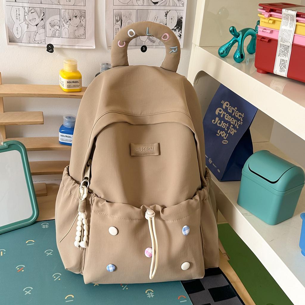 Schoolbag1011 Junior high school student Junior high school student Cute girl Large capacity high school student backpack High value plaid backpack