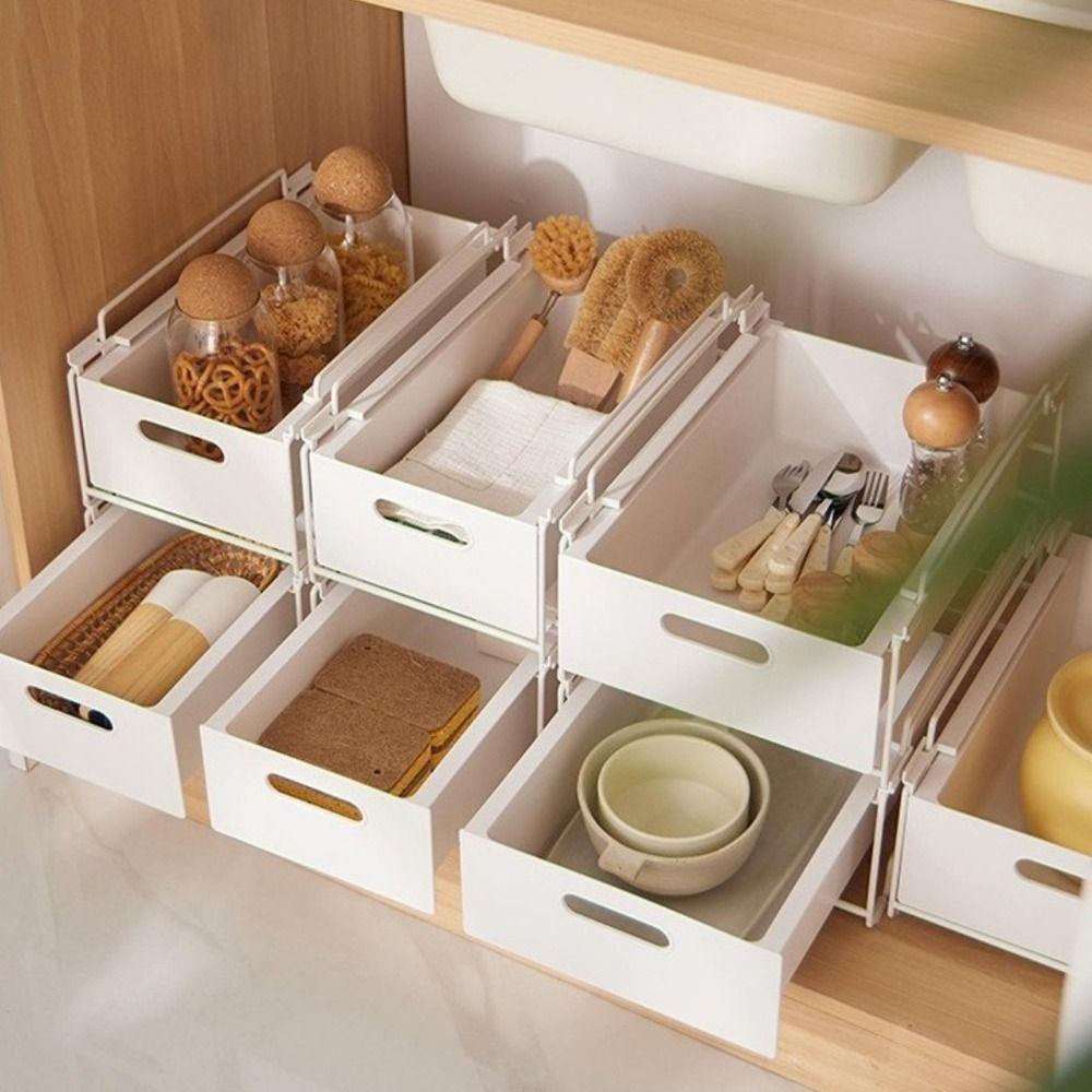 Large Capacity Under Sink Shelf Drawer Type Cabinet Storage Box Durable Cabinets Organizer  Bedroom