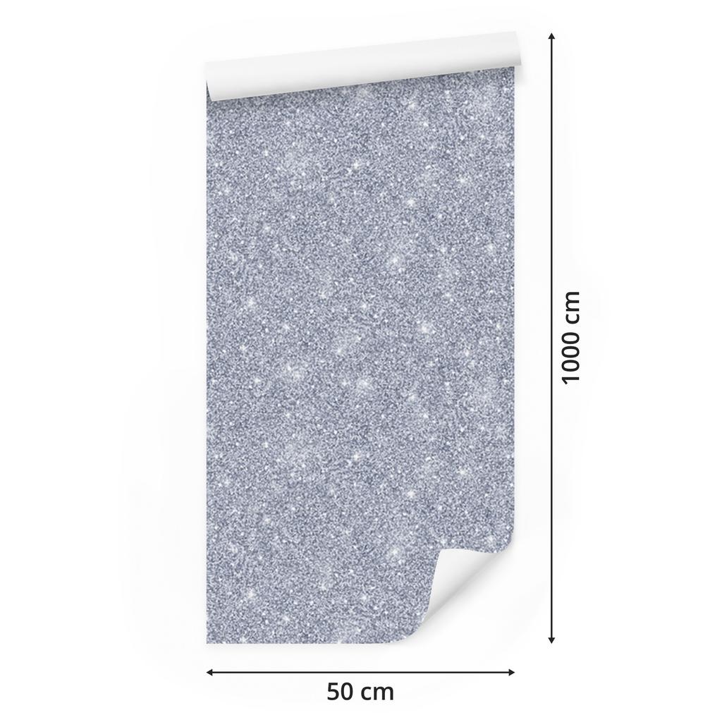 Blue and light gray glitter wallpaper for living room and bedroom 50x1000