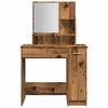 Makeup Table with Mirror Rustic Wood Look 86.5 X 35 X 136 Cm