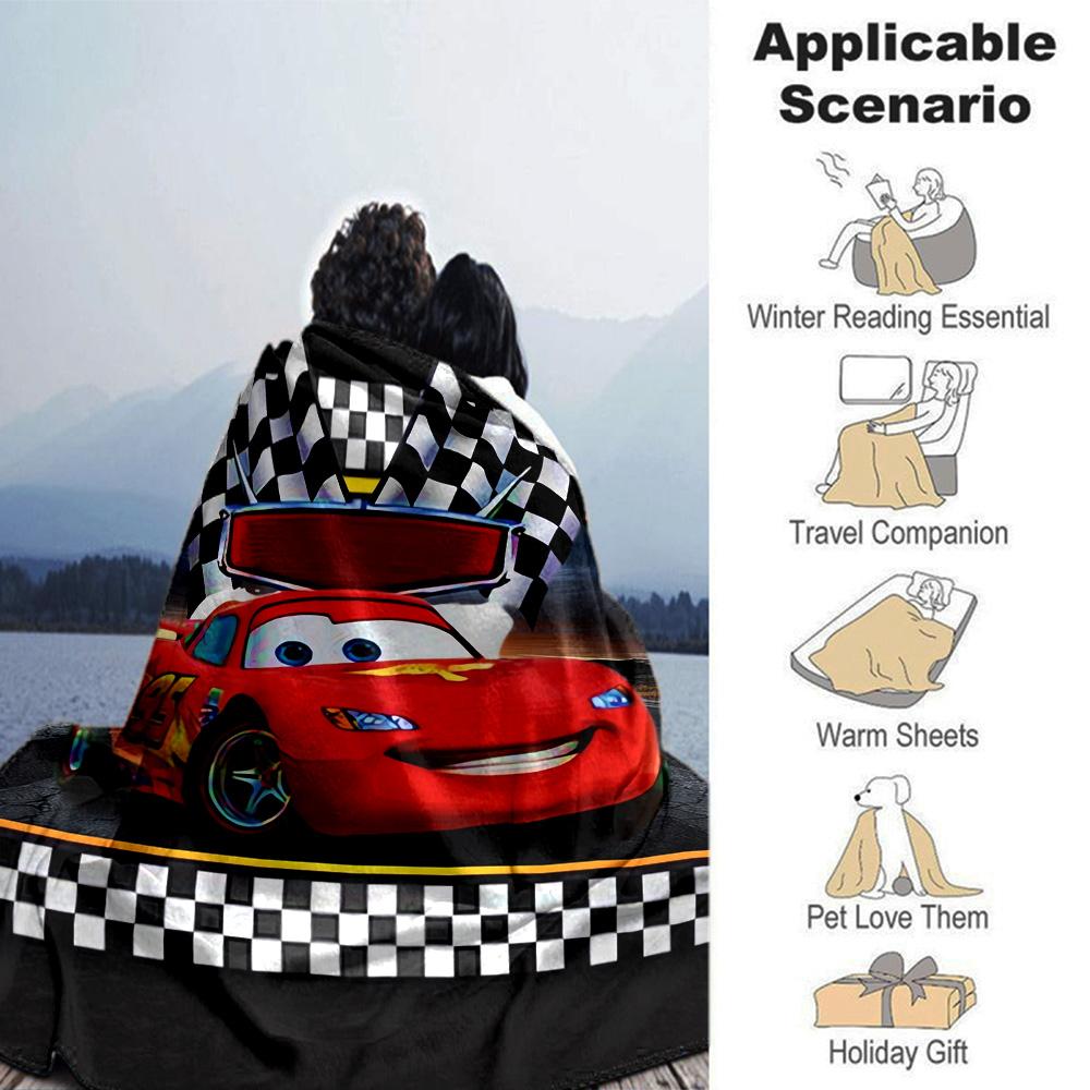 Cars Adventure Flannel Blanket Super Soft Warm Cozy Blanket For Sofa Bed Office Travel Allseason Home Decor Gift