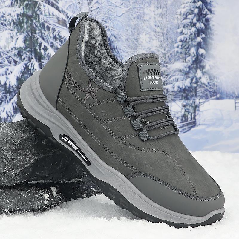 2025 Men's Boots with Thick Velvet Work  Men's Shoes Winter Casual Warm Running Shoes Snow Boots Men's Cotton Shoes