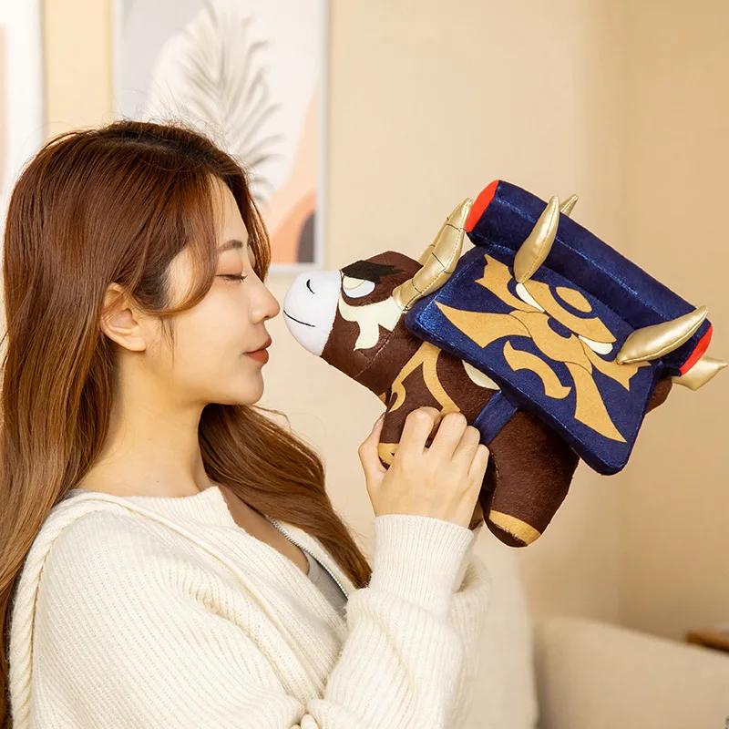 30CM Hot Genshin Open World Adventure Game Arataki Itto Can Be Disassembled Small Red Bull Chou Cartoon Large Plush Toy Gift