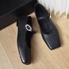 Vintage Mary Janes Women Ballet Flats Fashion Square Toe Strap Buckle Dance Walking Loafers Casual Girls Shoes