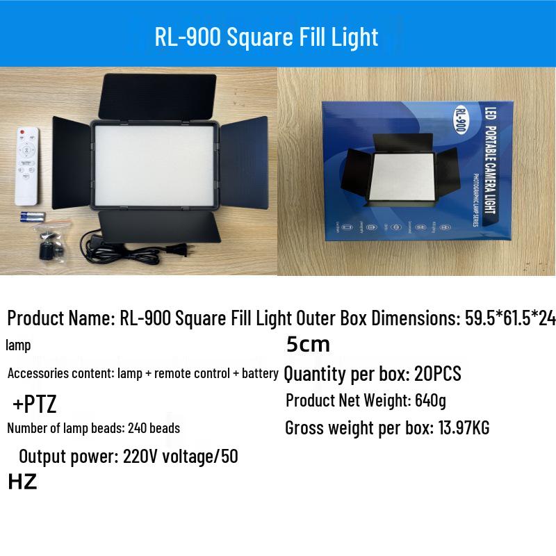 Lumină LED Pătrată de Umplere cu Patru Panouri pentru Fotografie, pentru Portrete de Interior/Exterior și Transmisiuni Live