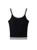 Louvre Spring/Summer Women's Color Block Double Strap Hollow Back Camisole Top