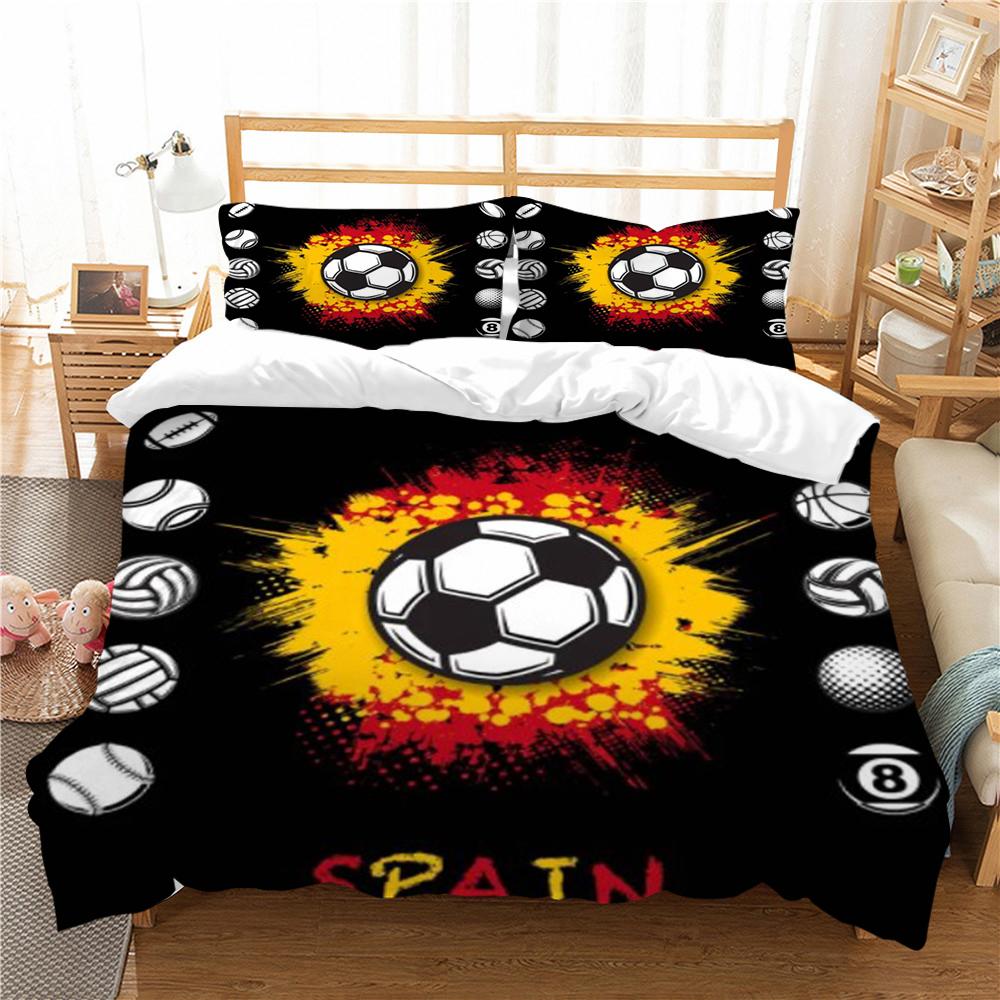 Bedding Cover Suit Football Quilt Cover with Pillowcase Microfiber King