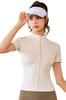 MORGEN SKY Short Sleeve with Full and UV for and Stylish and DX040 Women's T-Shirt Stand-Up Collar, Zip, Protection, UPF50+, Lightweight, Yoga,