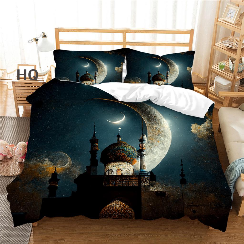 3D Printing Ramadan Bedding Set Moon Theme Duvet Cover Single/double Bed Teens Adults Cover Gift
